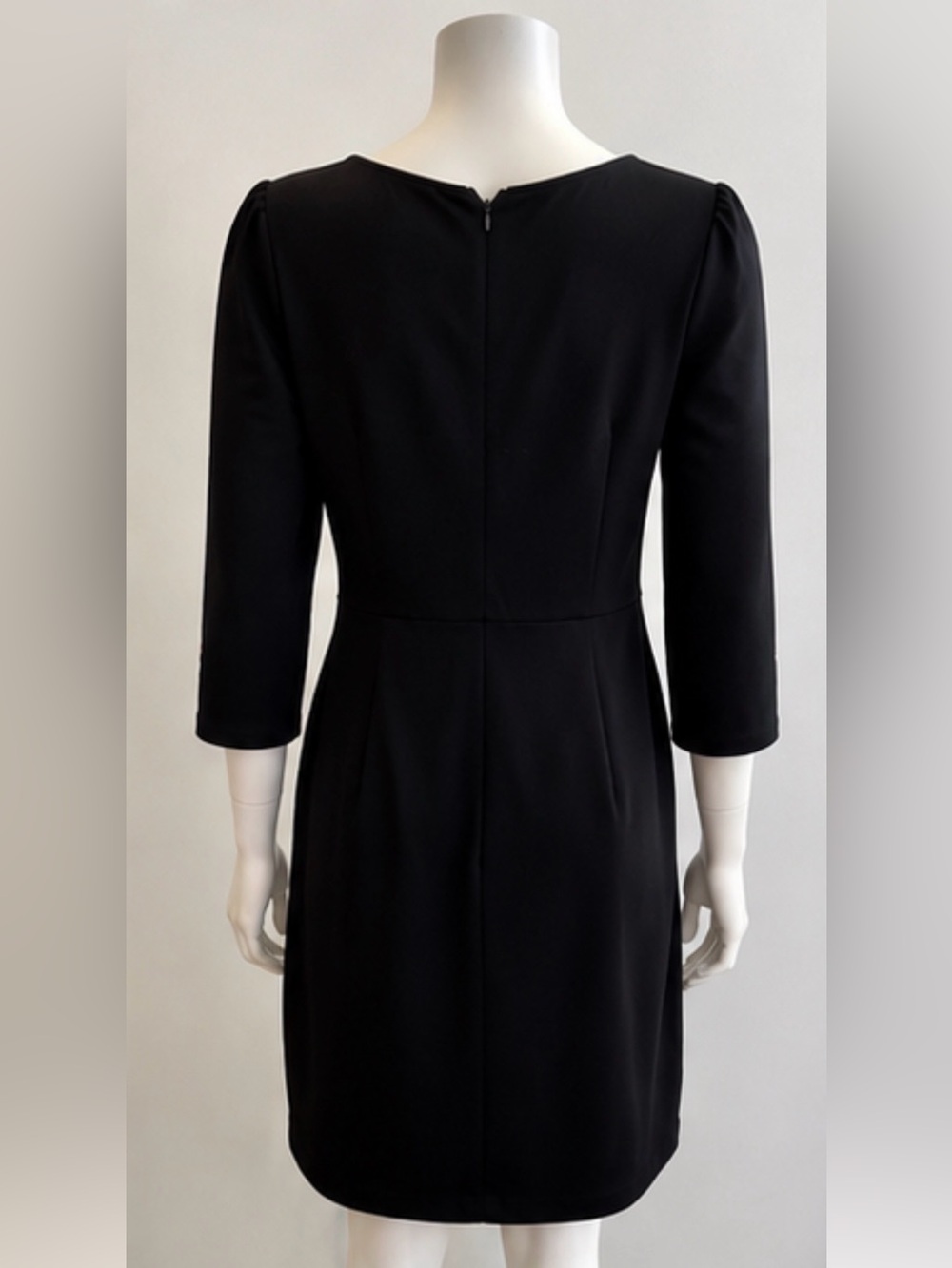 LOFT Black Long Sleeve Sheath Dress with Floral Embroidery - Picture 6 of 9